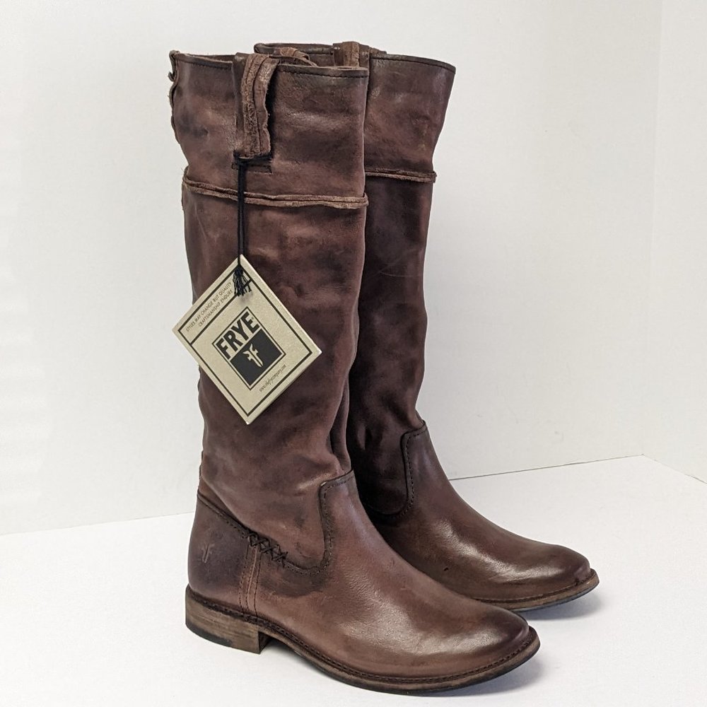 Frye Shirley Artisan Tall Boots, Dark Brown Leather, Women's 6.5 M